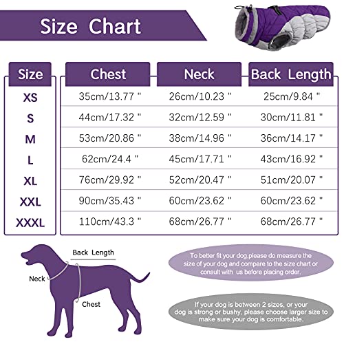 Fuamey Dog Coat,Warm Dog Jacket Winter Coat Paded Dog Fleece Vest Reflective Dog Cold Weather Coats With Built In Harness Waterproof Windproof Dog Snow Jacket Clothes With Zipper Purple Small thumb #1