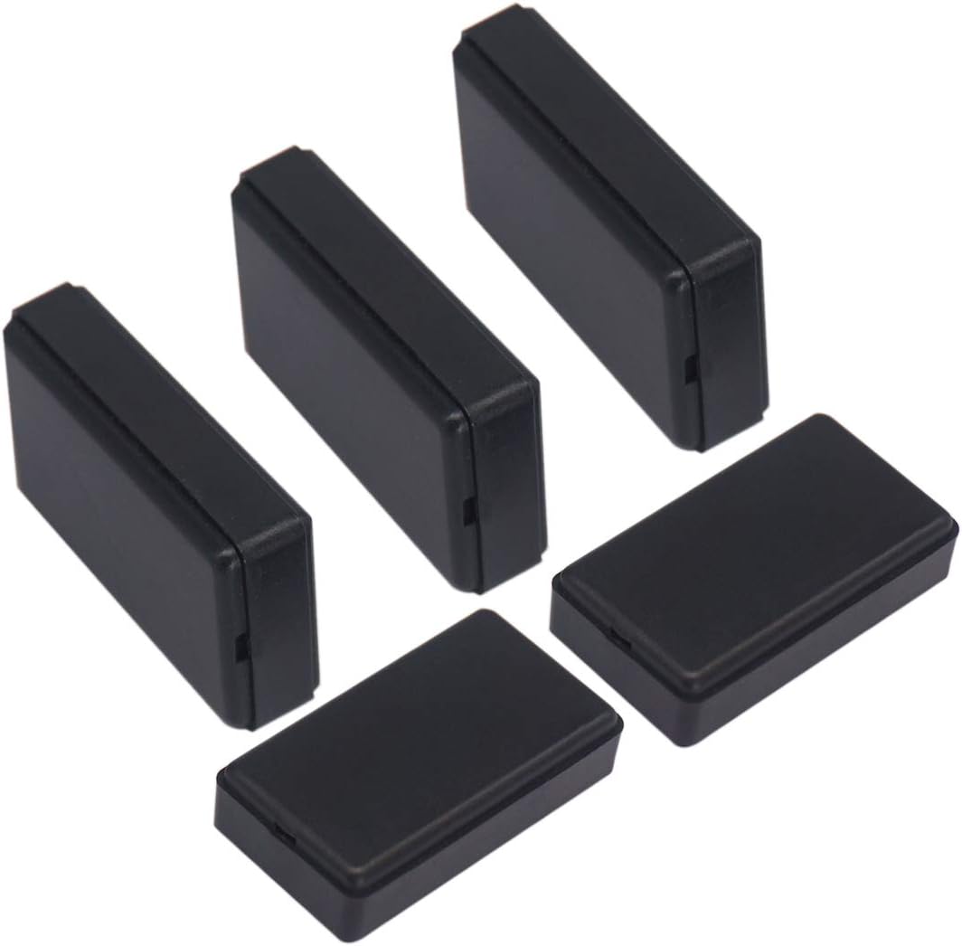 Zulkit 5Pcs Project Boxes ABS Plastic Electrical Project Case Power Junction Box Black 1.97 x 1.10 x 0.59 inch (50 x 28 x 15 mm)