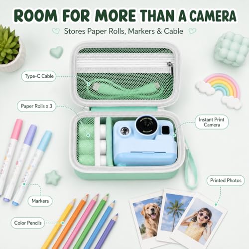 Maleta para cámara instantánea para niños color verde menta miniatura 3