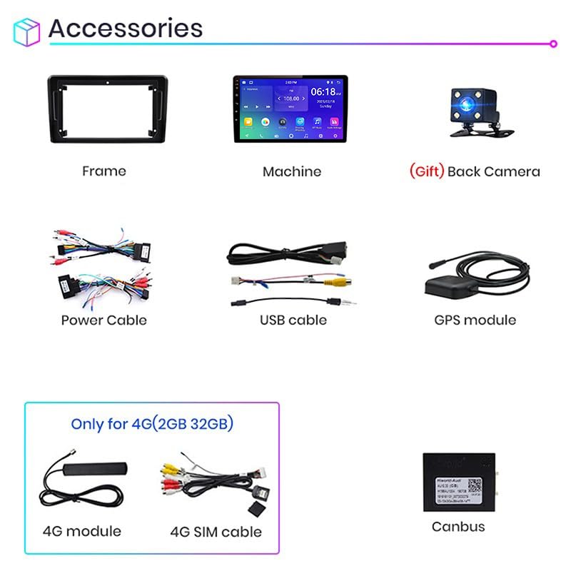 Car Radio Video Multimedia Player Android Auto+CarPlay 9