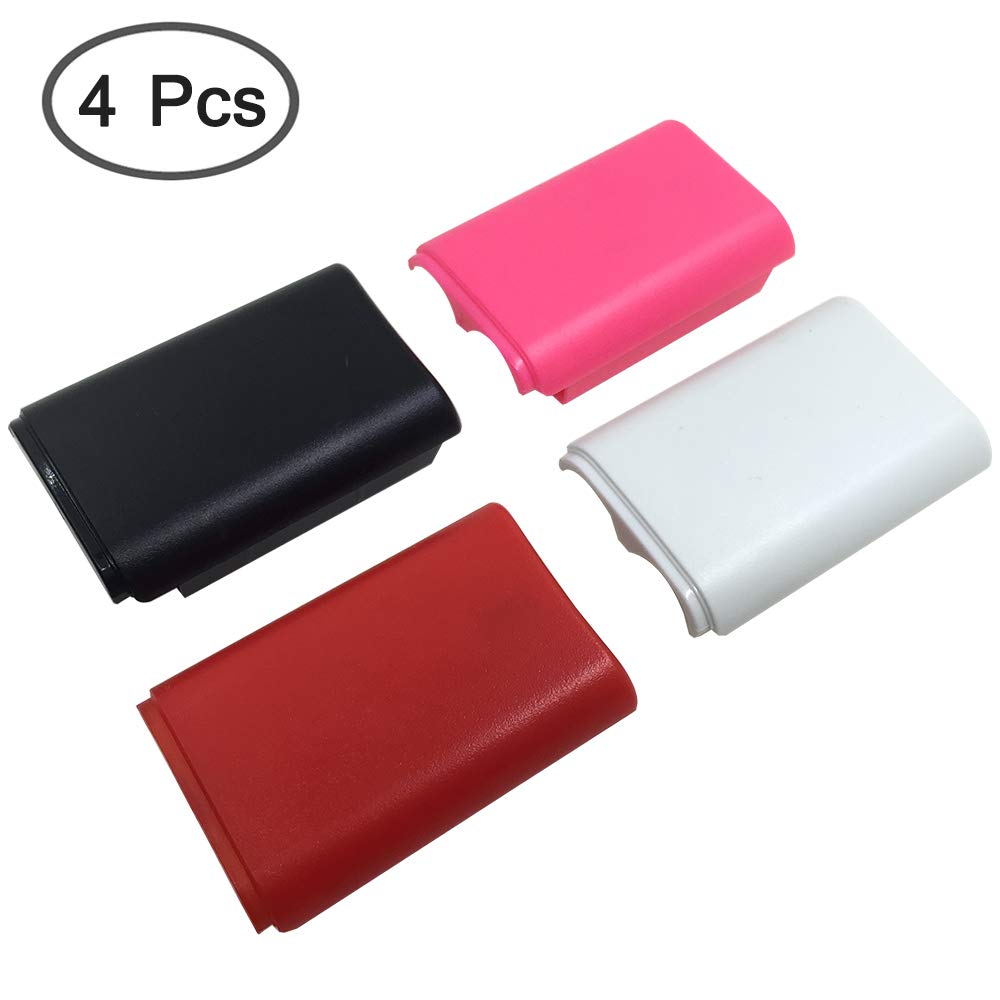 Funda Shell de 4 Piezas para batería AFUNTA para el Controlador inalámbrico Xbox 360-4 Colores (Negro, Blanco, Rojo, Rosa)