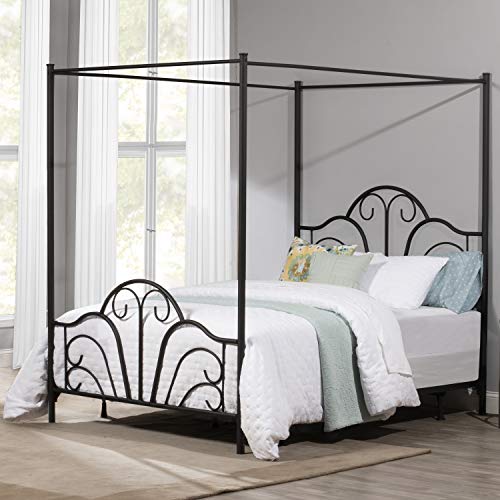 Hillsdale Furniture Hillsdale Dover Queen Canopy Bed, Textured Black
