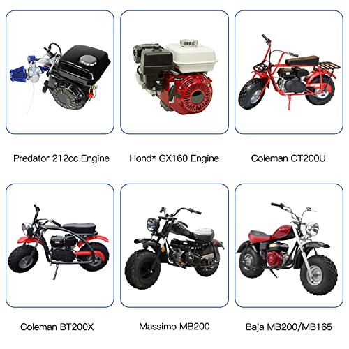 Yoxufa YO-HYQ212-BLUE Vm22 Racing Carburetor Carb Air Filter Kit For Predator 212Cc Coleman Ct200U Ct200U-Ex Bt200X Baja Warrior Mb200 Gx200 196Cc 200Cc Engine Mini Bike Go Kart High Performance Part thumb #3