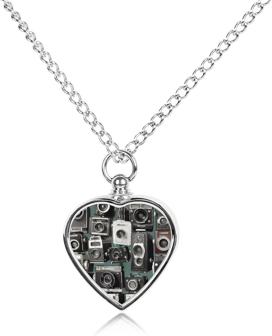 Memorial Metal Camera Collection Pet Urn Necklace with Chain