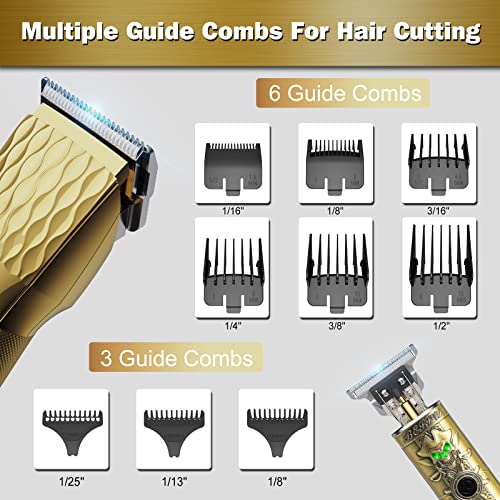 Fadeking® Professional Hair Clippers For Men - Cordless Beard Trimmer For Men, Lcd Display Hair Clippers And Trimmer Set For Barber Haircut, Mens Grooming Kit With Travel Case, Gifts For Men #TOP4