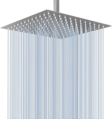Image of TOSCH Mirror Stainless Steel 304 Square Ultra Slim High Pressure Rainfall Shower Head for bathroom Chrome Finish (6 INCH) (WITHOUT SHOWER ARM)