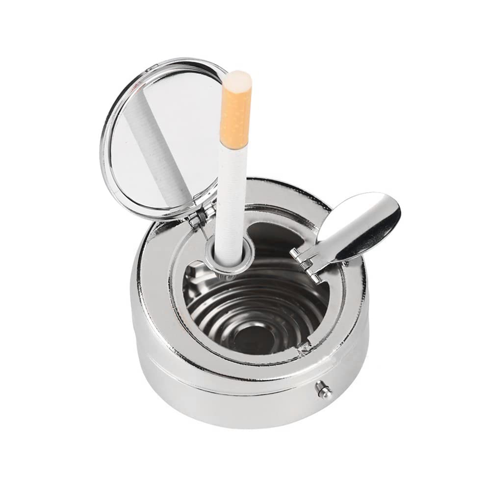 Amazon.co.jp: WAYUTO 蓋付き円形灰皿 ステンレススチール 防臭