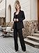YILOTE Women's Two Piece Sets Pants Suits Dressy Business Casual Outfits Pantsuits Set Work Office Blazer and Wide Leg Black