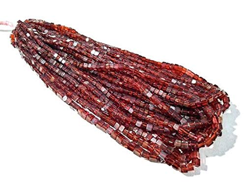 Grenat cube forme boîte perles lisses 4,5-6 mm pour bijoux 16"