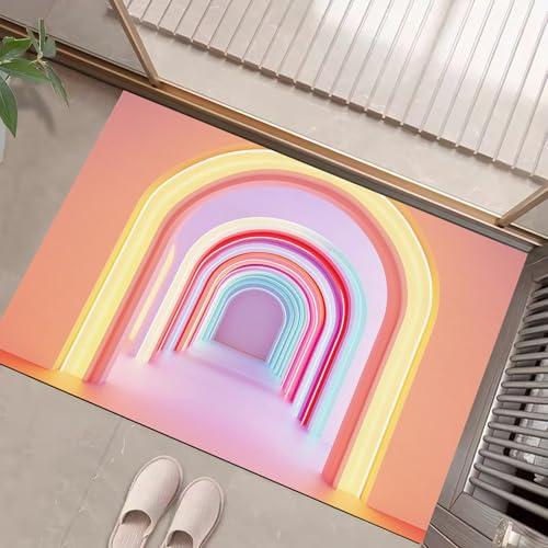 Tapis de porte interieur entree arc coloré résistant et propre - 3