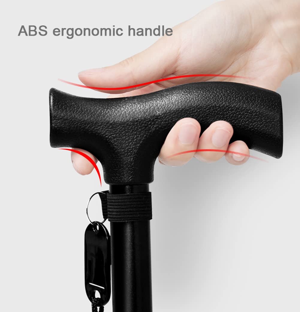 Bastón cuádruple para Ancianos, empuñaduras ergonómicas, bastón de pie con 4 Patas, bastón de Aluminio para Hombres y Mujeres, con Correa para la muñeca