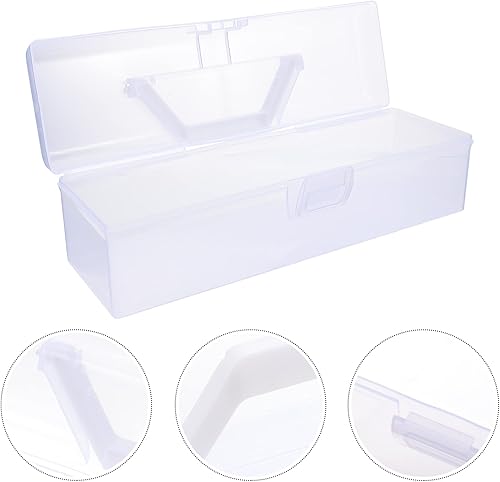 Miniatura 9 de VICASKY Caja de almacenamiento de plástico, contenedor organizador transparente de 2 piezas con asa, almacenamiento multiusos para primeros