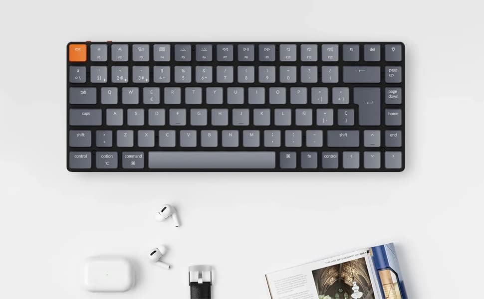Keychron K3 Teclado Mecánico inalámbrico Ultra-Delgado, 75% Diseño Teclado Bluetooth/USB with White Backlight, Hot-swappable Low-Profile Keychron Optical Red Switch para Mac Windows (ES Layout) 7