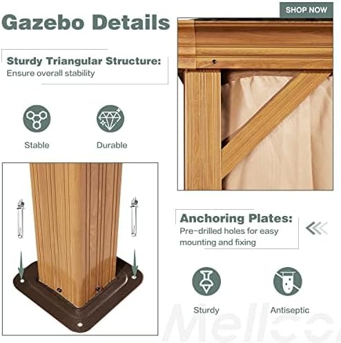Image showing the sturdy triangular structure of the gazebo post and anchoring plates
