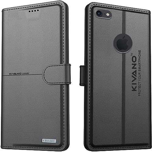Image of Compatible with Apple iPhone 7 Flip Cover | Leather Finish | Inside Pockets & Inbuilt Stand | Shockproof Wallet Style Magnetic Closure Back Cover Case