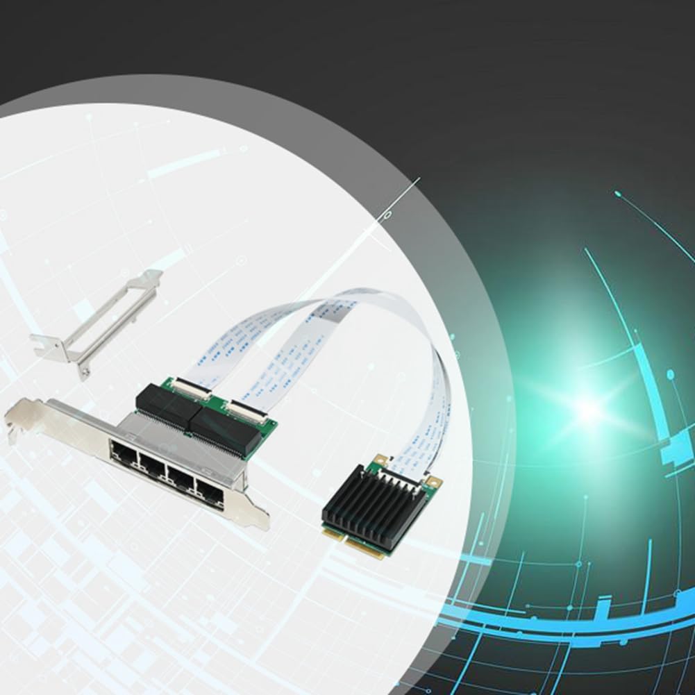 Tarjeta de Red MiniPCIE Gigabit Ethernet Adaptador Ethernet 4xRJ45 Puerto 10/100/1000Mbps I350-T4 Tarjeta de Red Ethernet SAS