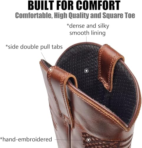 Image of SUREWAY Men's 10 inch Western Cowboy Work Boots for Men Square Toe,Premium Full Grain Leather,GoodyearWelted,Superior Oil /Slip /Water Resistant
