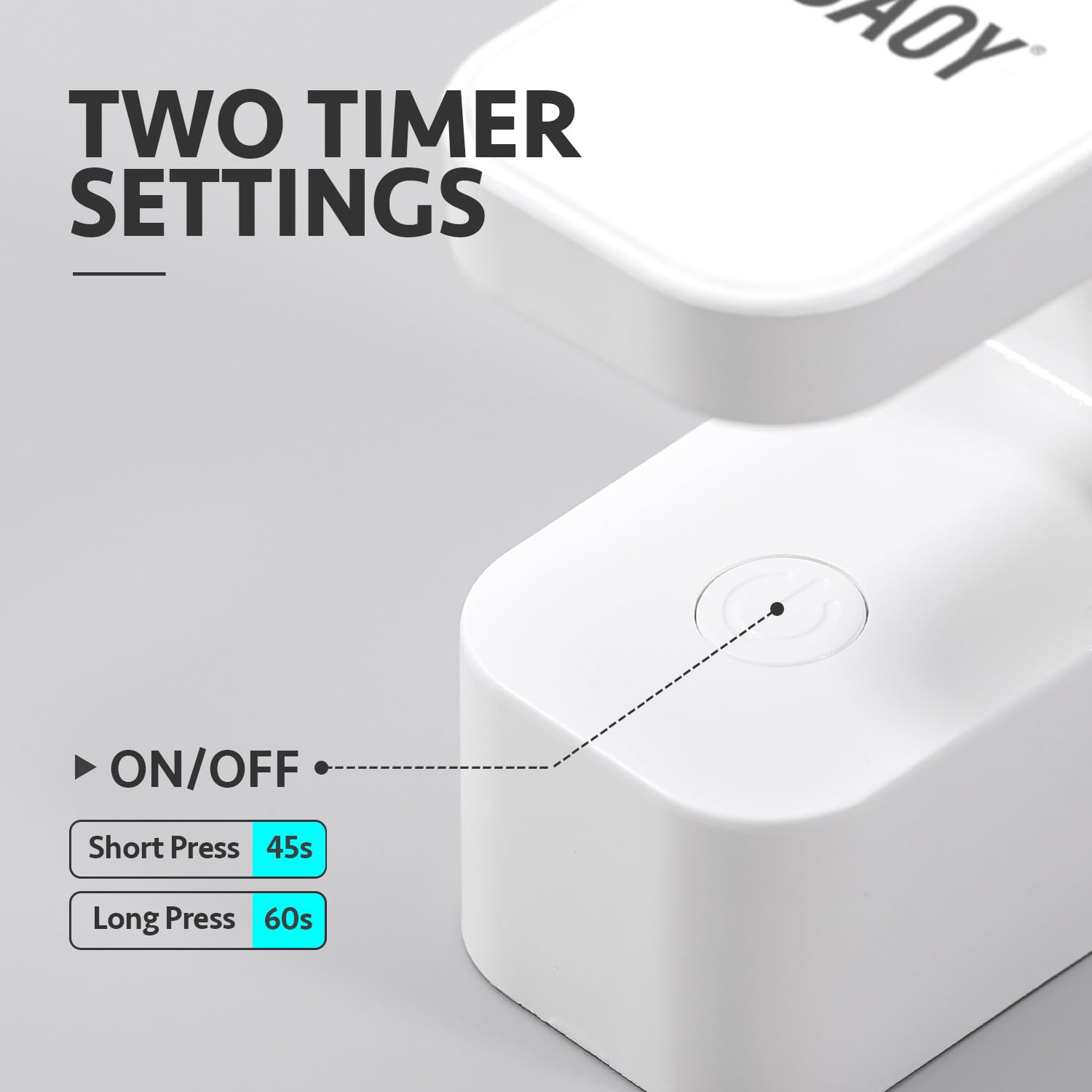 GAOY Mini UV Light for Gel Nails, Small Curing Light with 2 Timers, U-Shaped LED Nail Lamp for Fast Curing, White