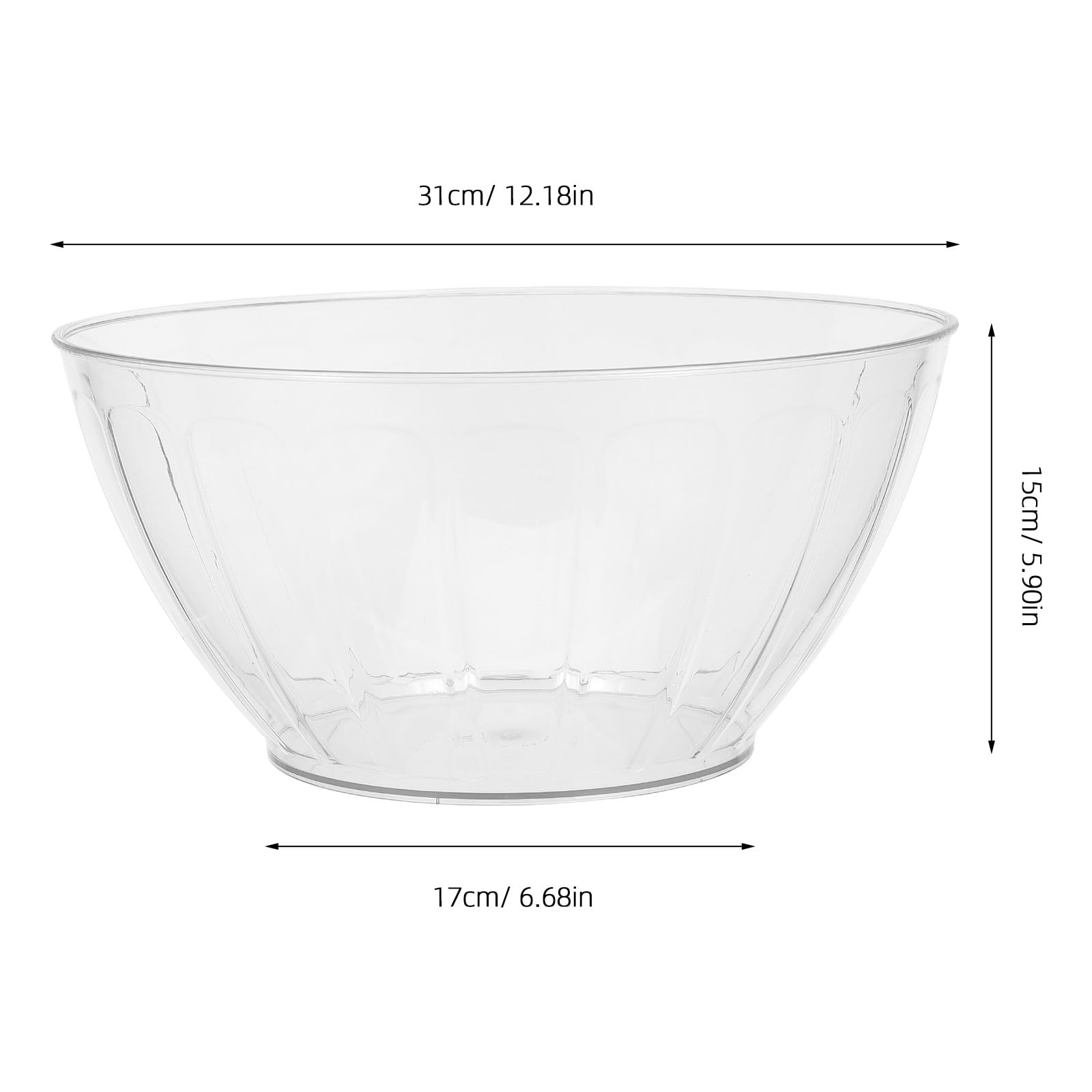 Große Bowle aus Kunststoff: 31 cm (12,2 Zoll) – Servierschale für Cocktails, Sangria und Limonade – Transparente Getränkeauslage mit offenem Deckel – Partyschale für Feiertage, Buffets,