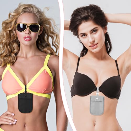 DSLSQD Lot de 2 ceintures pour billets de voyage pour femme - Portefeuille dissimulé - Pochettes de voyage sous les vêtements - Portefeuille antivol - Poche secrète pour passeport, argent, cartes de – vue 5