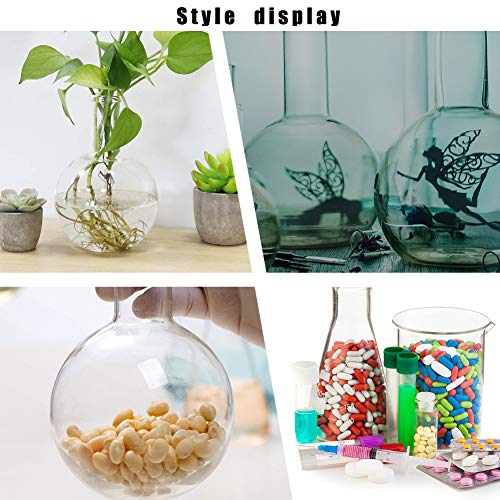 image for OLYCRAFT 9 Pack Glass Boiling Flask Set Single Neck Round Bottom Boili