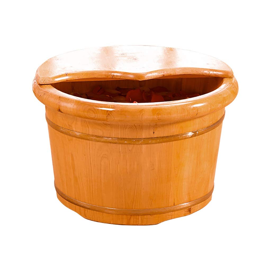 FDEFIRTFG Sauna bucket, Pure Wood Bathtub Bucket，Handmade ，Sauna Accessories For Footbath Tubs，Foot Relaxing Bath Barrel(A)