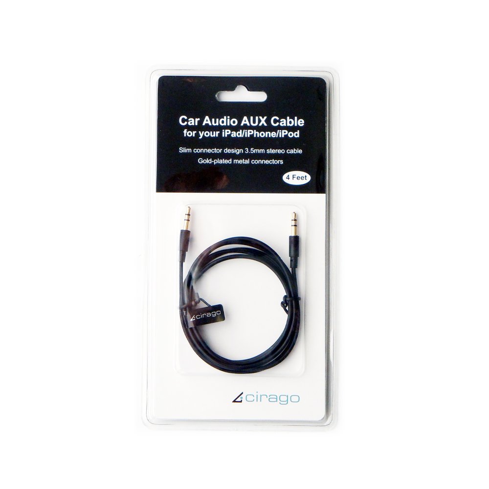 Cirago AXC1000 4-Feet Car Audio AUX Cable (Black)