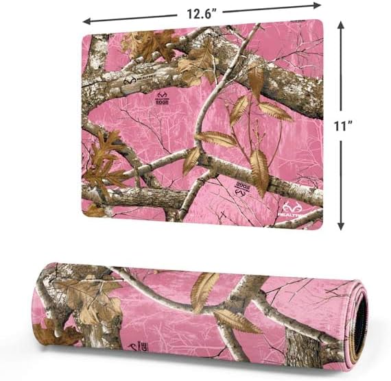 Skinit Small Gaming Mouse Pad - Officially Licensed Edge Pink Camo Design with Stitched Edges, Waterproof, Non-Slip Rubber Base, Desk Mat for Keyboard & Mouse, 12.6" x 11" inches