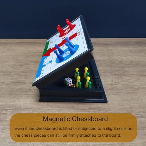 Ludo juego de mesa magnético plegable de viaje miniatura 3