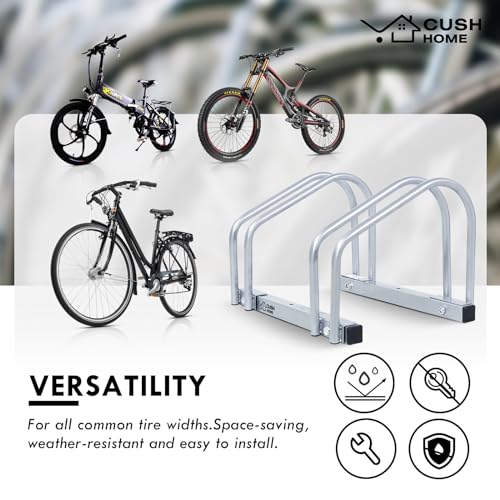 CCLIFE Fahrradständer Boden für 2 Fahrräder mit Reifenbreiten bis 65 mm Eisen Fahrradhalter 40 x 32 x 26 cm