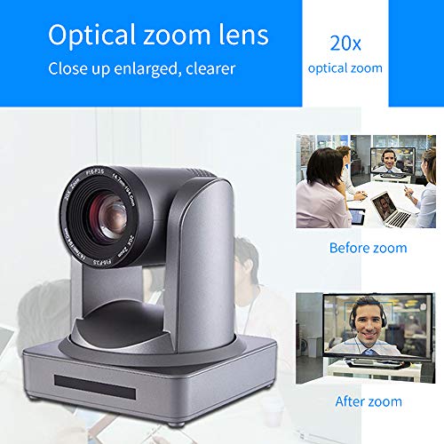 NDI PTZ Camera 20X Broadcast and Conference Room Video Camera, Output interface LAN/HDMI/SDI, audio input interface 3… - Image 7
