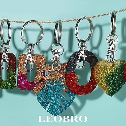 LEOBRO 100PCS Keychain Clip and Key Ring, Lobster Claw Clasps, Keychains, Key Chain Rings and Key Chain Hooks, Metal Keyrings, Keychain Kit for Crafts