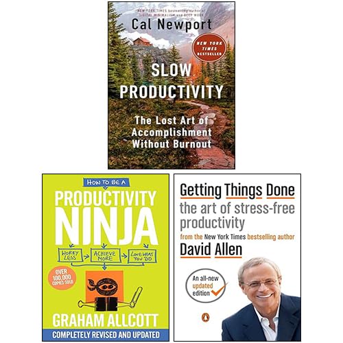 Slow Productivity, Getting Things Done, How to be a Productivity Ninja 3 Books Collection Set
