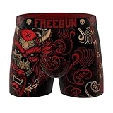 FREEGUN Boxer Homme Microfibre HYRAW (FR/ES, Alpha/Lettres, M, Taille Normale, Taille Normale, Red)
