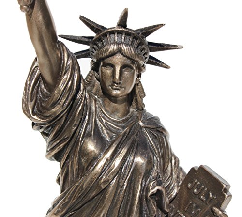 12.38 Inch The Statue of Liberty Cold Cast Bronze Sculpture Figurine - Image 3