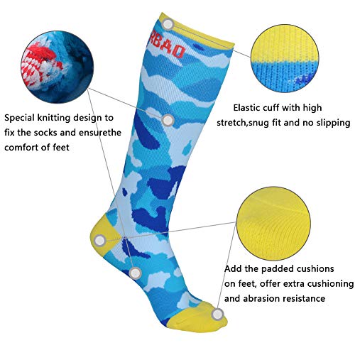 JTENG 2 Paar Kinder skisocken, Winter Ski Snowboard Skifahren Socken Hoche Leistungs Thermisch Warm, ideal für aktive Kinder – Bild 6