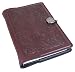 Genuine Leather Refillable Journal Cover with a Hardbound Blank Insert, 6x9 Inches, Celtic Hounds, Wine Color with a Pewter Button, Made in the USA by Oberon Design
