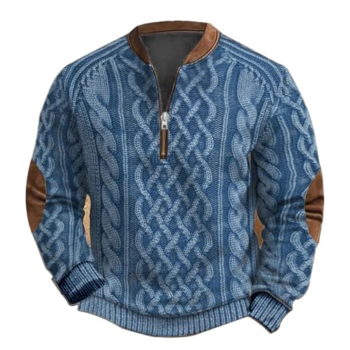 Whitecloths Life Clothing Men,Sweatshirts for Men Graphic Vintage Knit Zip-Up Pullover Causal Whiteclothes Life Shirt