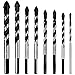 JTENG 8pcs Punte da Trapano, Professionali Adatto per Diversi Materiali, Come Cemento, Mattoni, Vetro, Plastica, Legno, ecc. (Diametro 3 mm, 5 mm, 6 mm, 6 mm, 8 mm, 8 mm, 10 mm, 12 mm)