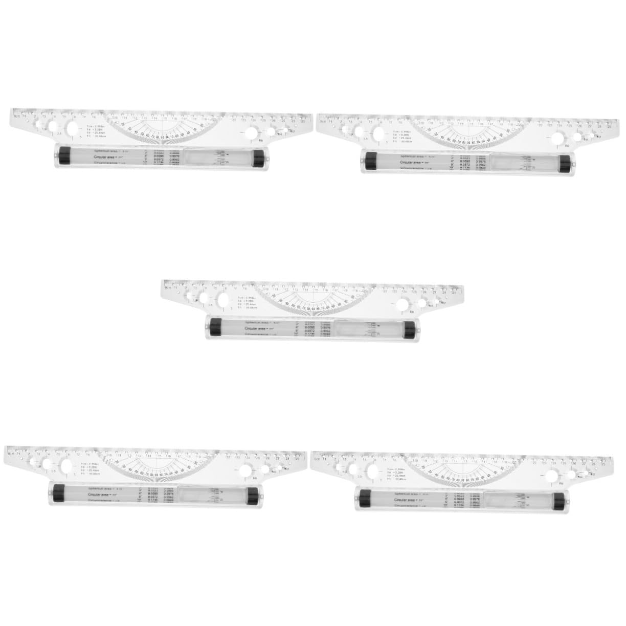 Uonlytech 5 Pièces règle parallèle règle du mètre de dessin polyvalente roulante souple d'architecte outil de durable souverain parallèle Plastique blanche
