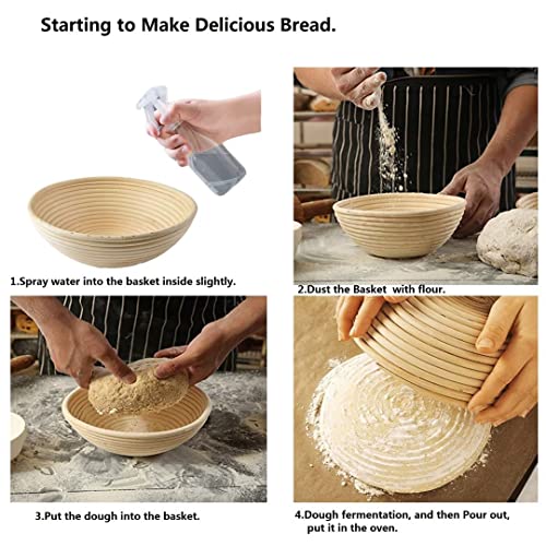 7 Inches Round Banneton Basket For Bread Proofing, Dough Proofing Bowls With Removable Liner, Good For Home Sourdough Bakers Baking, 2 Pack #TOP5