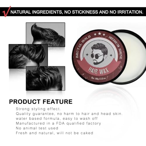 Cera para cabello 60g con fijación fuerte y brillo alto miniatura 3