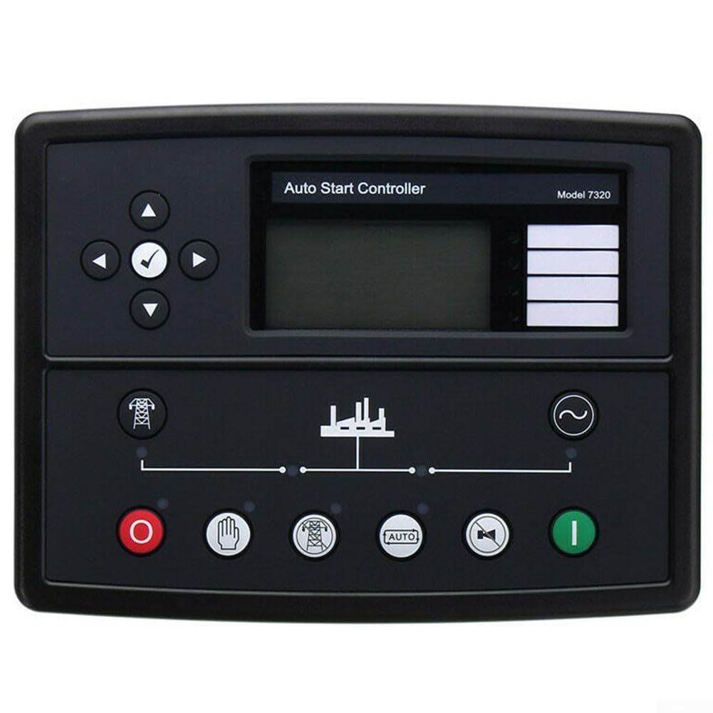 DSE7320 Panel de módulo de control de arranque automático para generador diésel ATS con pantalla LCD y alertas SMS, color negro