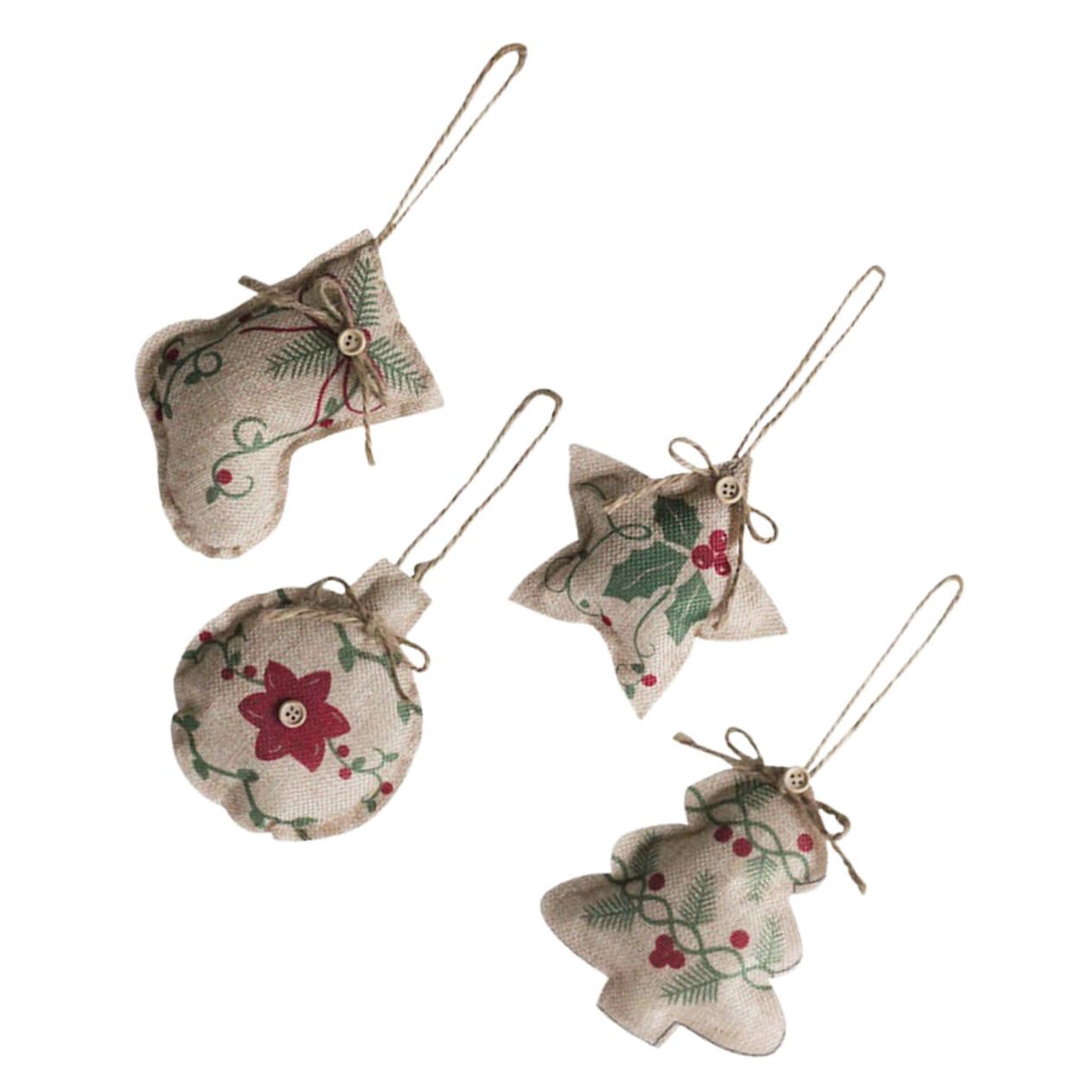 Cabilock 5 Sätze Weihnachtsbaum Hängende Dekoration Künstlicher Weihnachtsbaum Weihnachts-adventskalender-Wand Goldener Weihnachtsbaum Ornamente Girlanden Colorful Pp Baumwolle 4 Stück * 5