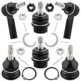 BOXI 6PC K80811 K80827 ES80941 Front Upper Lower Ball Joint and Outer Tie Rod End Kit for Toyota Tacoma 2005-2015 2WD Base & X-Runner Ball Joints Tie Rod Ends