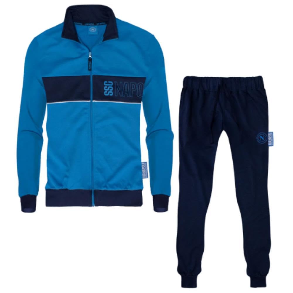 Generico Tuta Napoli Cotone Garzato Tuta Homewear Full Zip | Pigiami Calcio Personalizzati Con Nome e Numero PS 46643