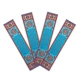 Wings Like Eagles, Bulk Pack of 4 Woven Fabric Bible Verse Bookmarks, Silky Soft & Flexible Religious Bookmarkers for Novels Books & Bibles, Memory Verse Gift, Traditional Turkish Woven Design