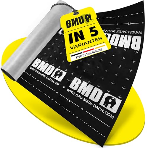 BMD Unterspannbahn 120g/m² | 1,5m x 50m | hochdiffusionsoffene Schalungsbahn | sd-Wert 0,02m | wasserdichte und reißfeste Unterdeckbahn mit CE Siegel