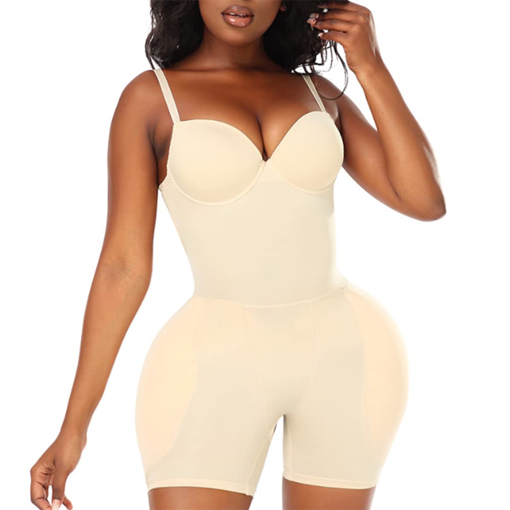 Donna Snellente Intimo Modellante Intimo Contenitivo Shaping Shapewear Modellante Alta Compressione Bodysuit con 2 Cuscinetti Rimovibilis Push Up Glutei