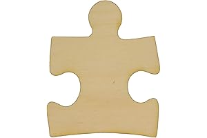 1/8" Unfinished Wood Puzzle Piece, Large 10" x 12"